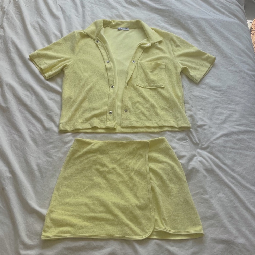 Zara Yellow Towel Terry 2 Piece Set
